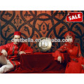 Impressionnantes appliques à manches longues tulle Robe de mariage musulmane rouge 2015